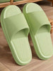 Ins Japanese Style New Fashionable Versatile Comfortable Soft Striped Green Thick Sole Anti-Slip Anti-Odor EVA Slipper For Women, Indoor/Bathroom,Beach Outfits